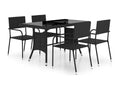 Ensemble à manger de jardin 5 pcs Résine tressée Zensova NGJD95264