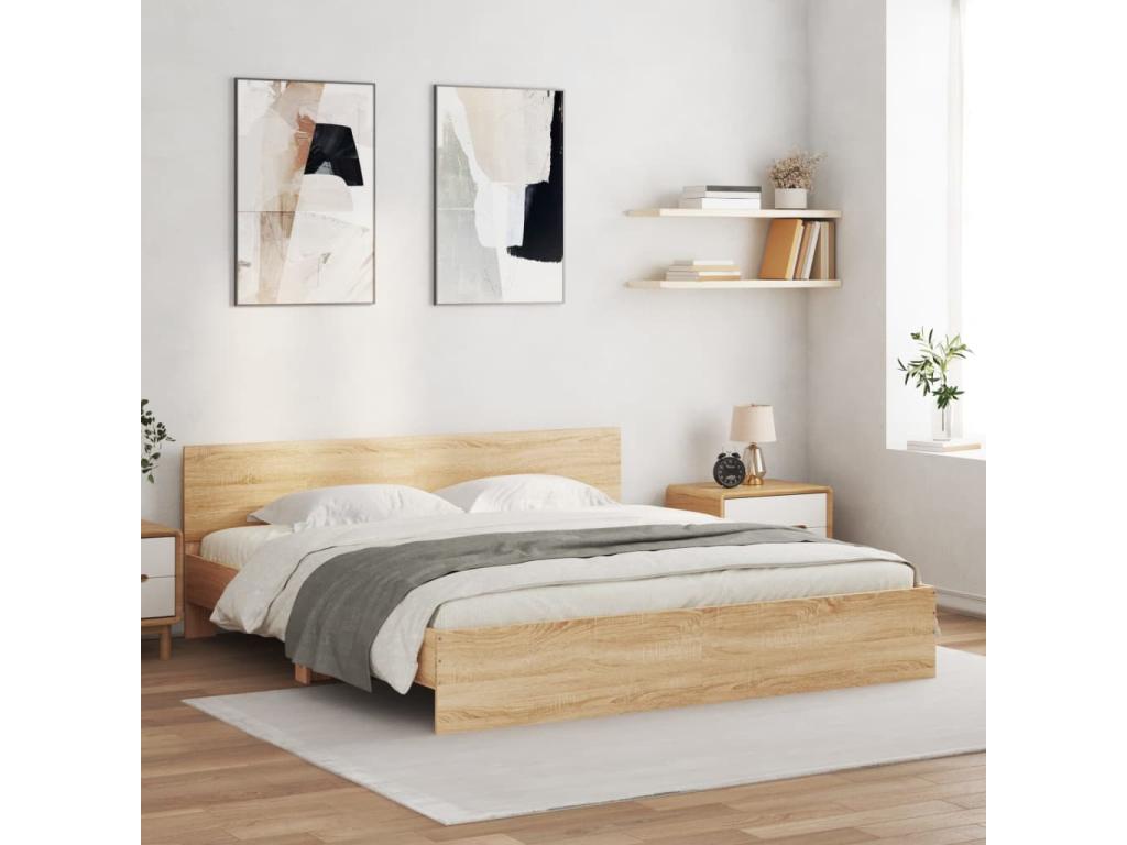 Cadre de lit sans matelas chêne Ventoriq 160x200 cm PLAP65449