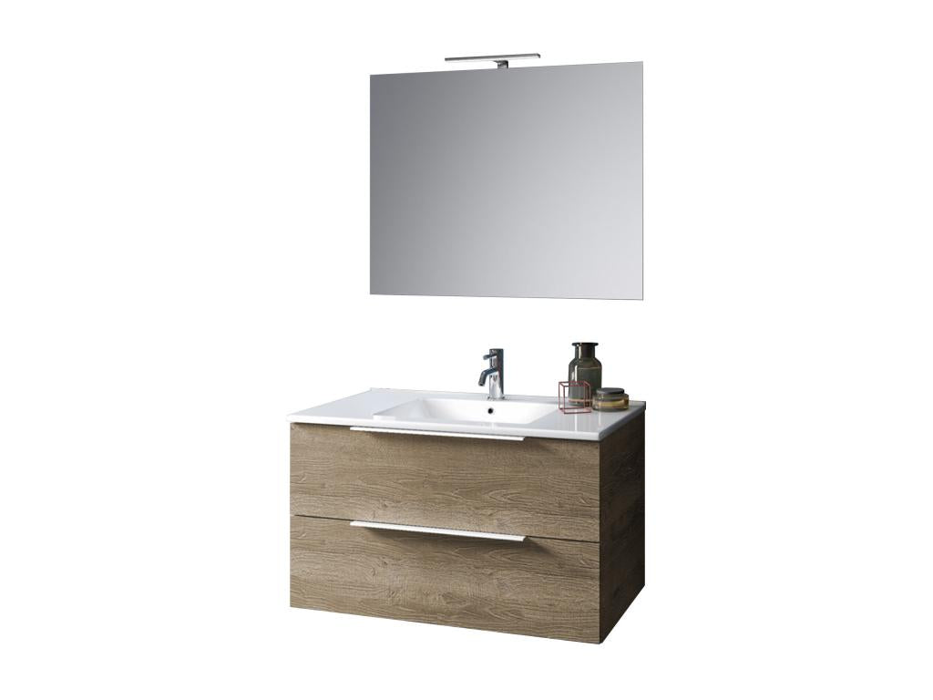 Composition de salle de bain 4 pièces Zensova chêne miel WDCG33256