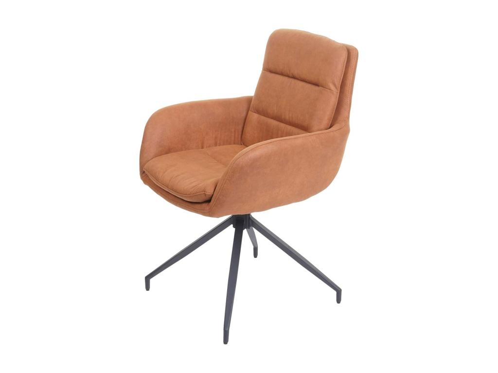 Chaise de salle à manger Lumenao-K32 lot de 6 aspect daim marron JKLU01642