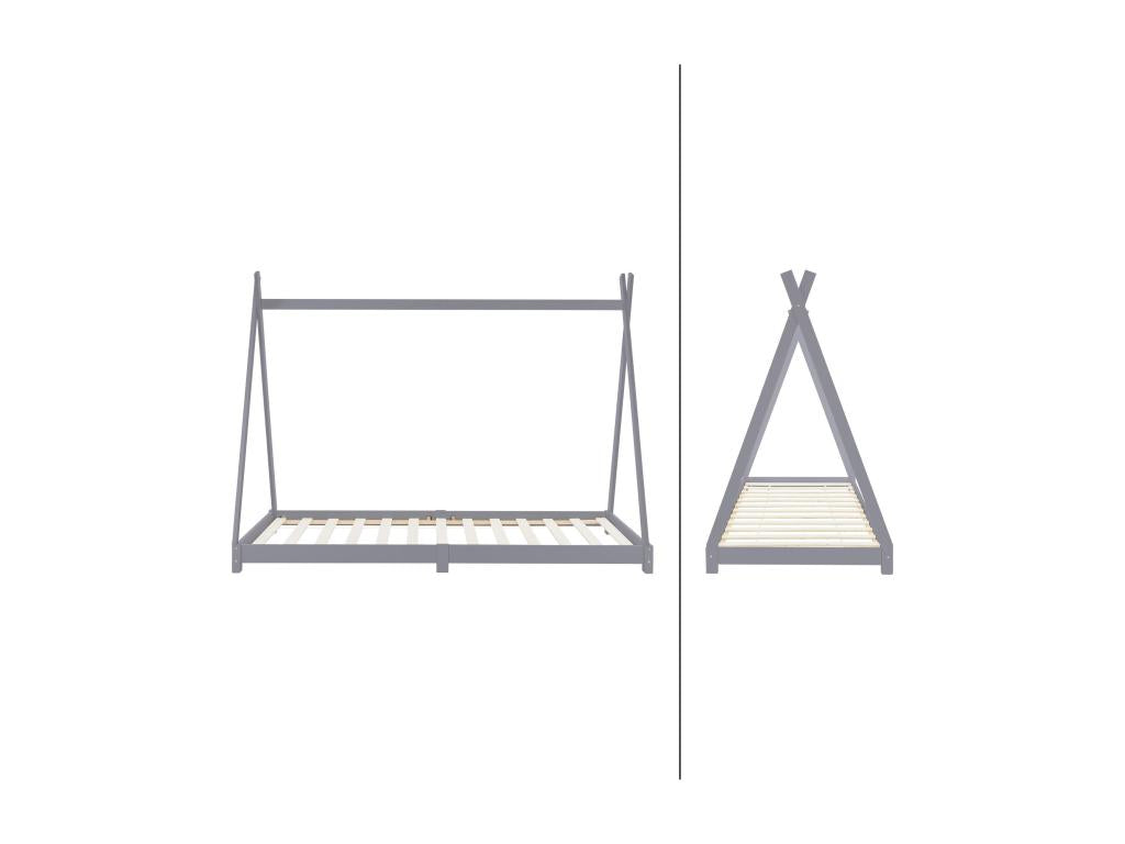 Lit enfant matelas Ventoriq Lit maison Sommier à Ventoriq Lit en bois Gris clair 90x200 cm QZMR79534