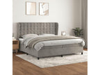 Sommier à Lumenao de lit et matelas Gris clair 200x200cm Velours HLCX22683