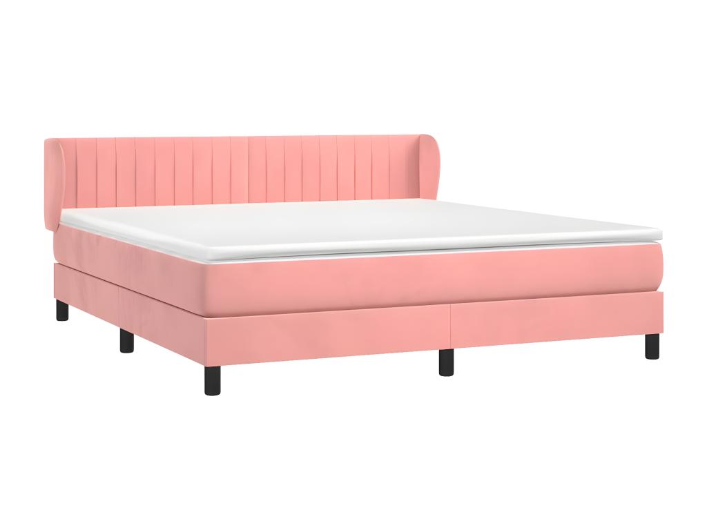 Lit à sommier tapissier avec matelas Rose 180x200 cm Velours LRGX41733