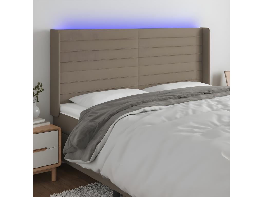 Tête de lit à LED Lumenao 163x16x118/128 cm Tissu EFDS47747