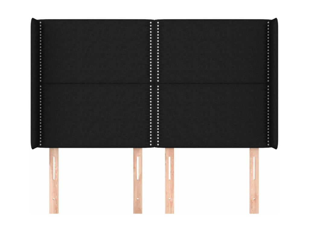 Tête de lit avec oreilles Noir 147x16x118/128 cm Tissu OXVS23649