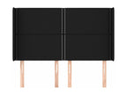 Tête de lit avec oreilles Noir 147x16x118/128 cm Tissu OXVS23649