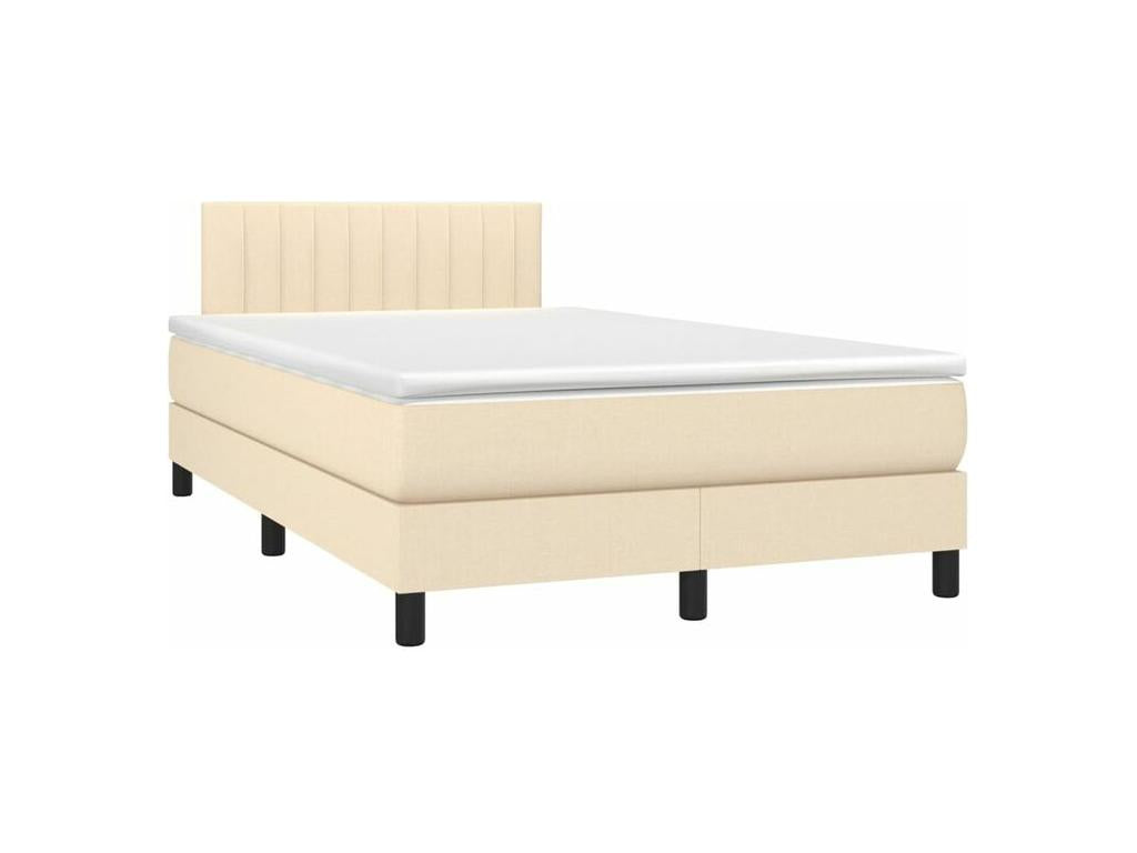 Sommier à lumière de lit avec matelas LED Crème 120x200 Tissu NEMZ21385