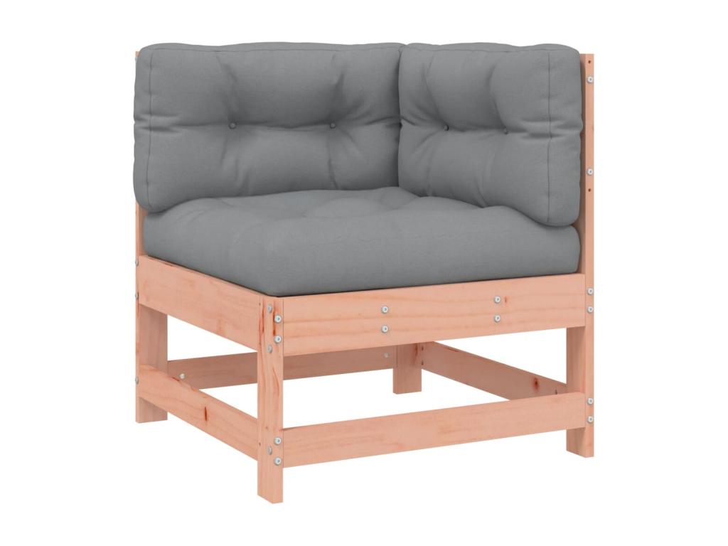 Canapé d'angle avec coussins bois massif Lumenao SZYK65535