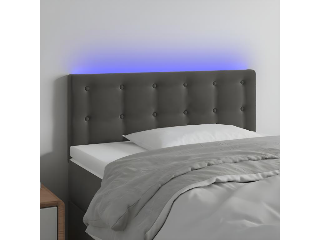 Tête de lit à LED Gris foncé 90x5x78/ 88 cm Velours MTEW77344
