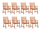Chaises de salle à manger d'extérieur 8 pièces ZensovaZensova massif ZWQW08533