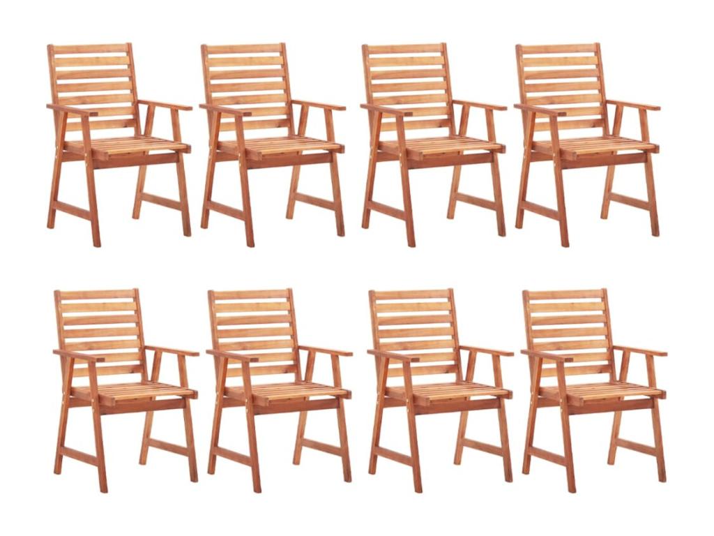 Chaises de salle à manger d'extérieur 8 pièces ZensovaZensova massif ZWQW08533