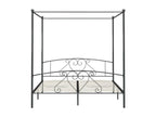 Cadre de lit à baldaquin sans matelas gris métal 180x200 cm HOPQ12138