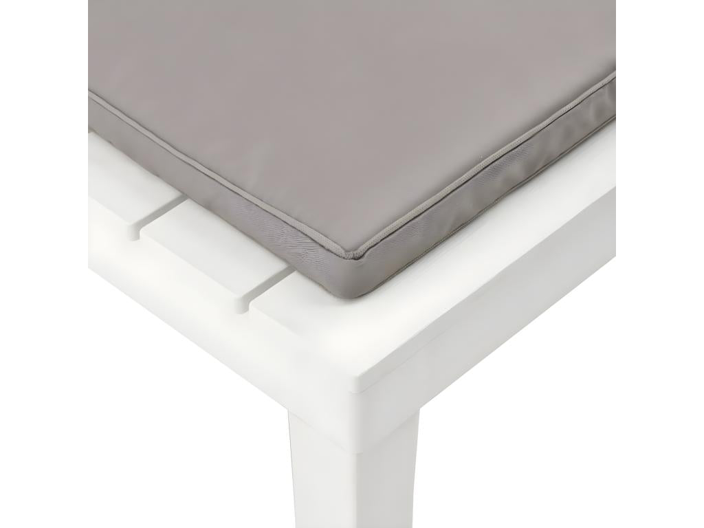 Chaise de salon de jardin avec coussin Plastique Blanc ZQDS66636