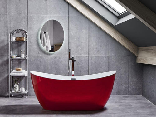 Baignoire îlot Zensova 150 cm 75 cm Rouge VHJK39302