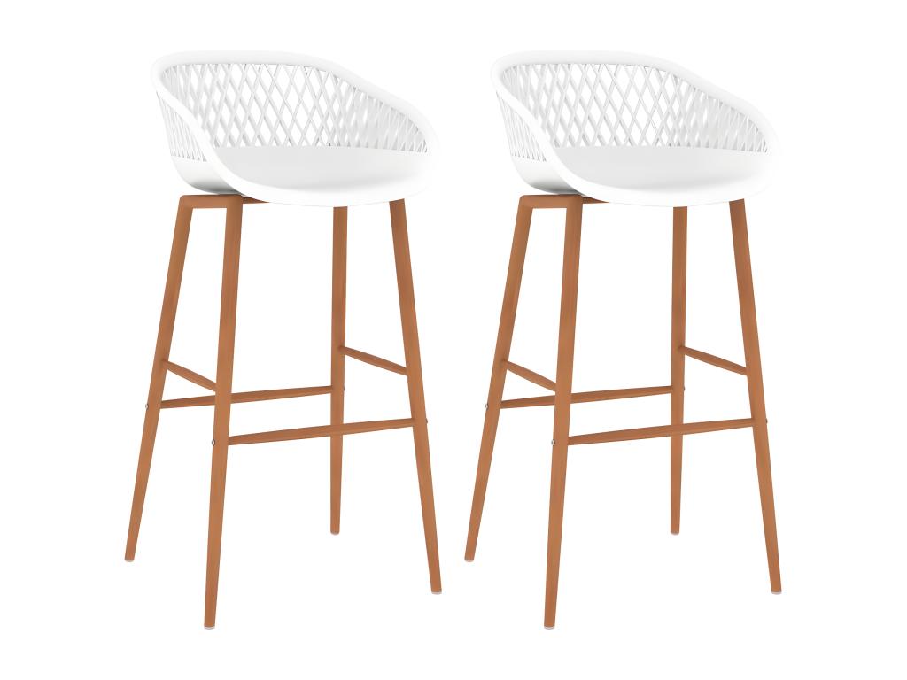 Chaises de bar lot de 2 blanc EUEW53861