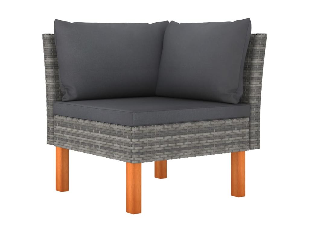 Salon de jardin 10 pcs avec coussins Résine tressée Gris NJGB96797