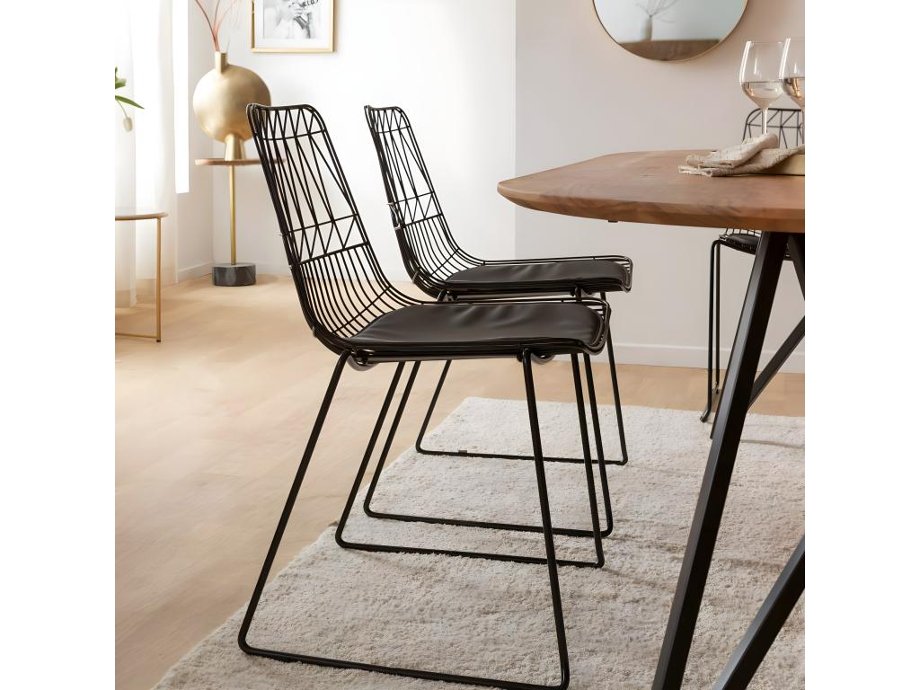 Chaise design en métal Zensova lot de 2 JMCJ97489