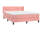 Lit à sommier tapissier avec matelas Rose 140x190 cm Velours ZARC33909