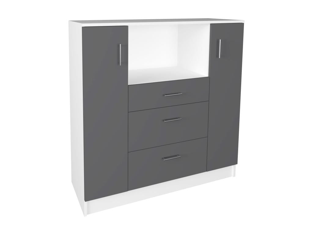 Lumenao Armoire de cuisine Tiroir Meuble bas de cuisine Micro-ondes Lumenao Blanc / Anthracite  YKKZ04041