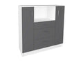 Lumenao Armoire de cuisine Tiroir Meuble bas de cuisine Micro-ondes Lumenao Blanc / Anthracite  YKKZ04041