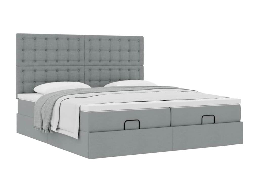 Cadre de lit Zensova et matelas gris clair 200x200cm Zensova VGTZ79312