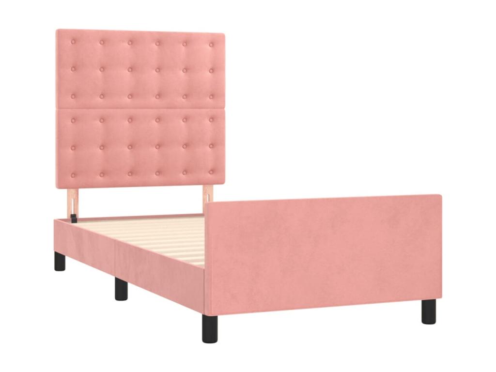 Cadre de lit sans matelas rose 90x200 cm velours BLNU66828