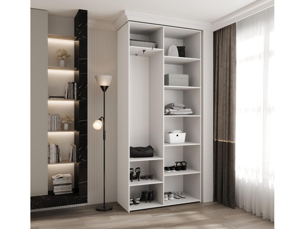 Armoire à portes battantes Lumenao 2 245.5/110/40 2 portes blanc/noir  IRTF24561