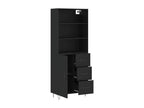 Buffet haut Noir 69,5x34x180 cm Bois d'ingénierie NCJP19609