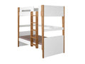 Pack lit superposé avec matelas 90x190 cm bois massif blanc et bois Zensova TOYE11316