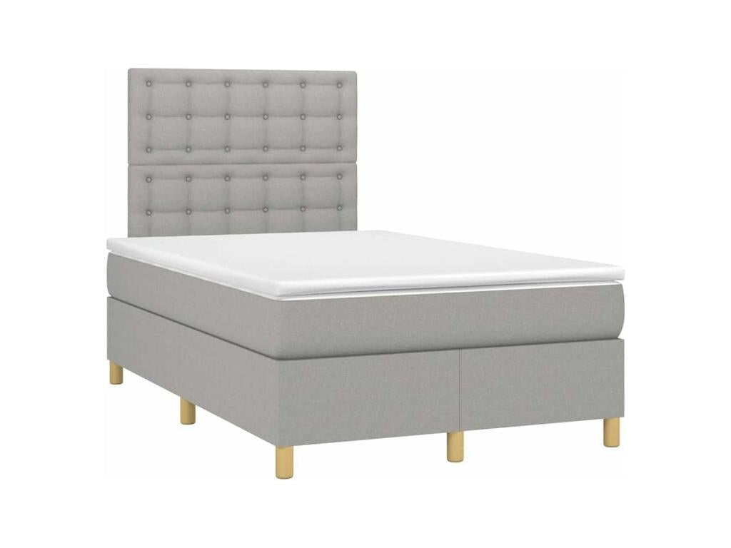 Sommier à Ventoriq de lit matelas et LED Gris clair 120x200 ULIV35256