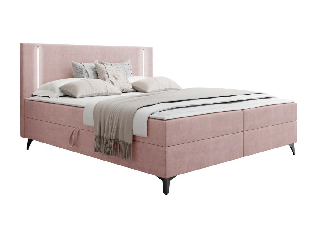 Lit continental Lumenao 147 Double Continental Rose 140x200 Tapisserie 145x207cm APDN88897