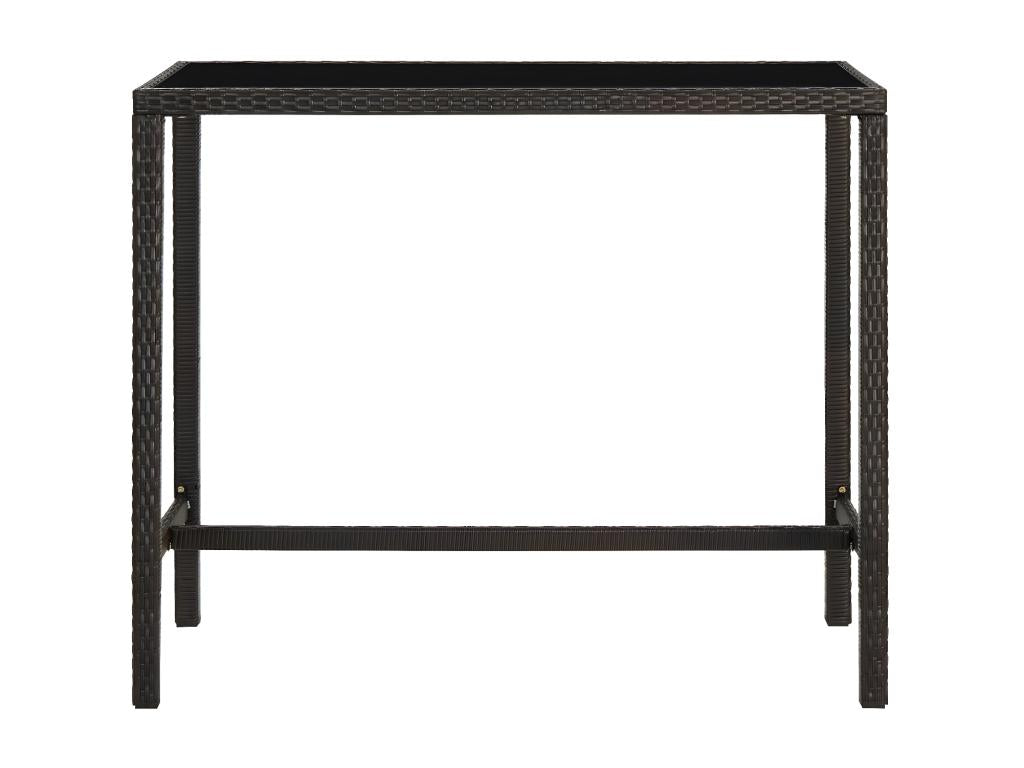 Zensova Premium - Table de bar de jardin Marron 130x60x110cm Résine tressée verre PFNK98939