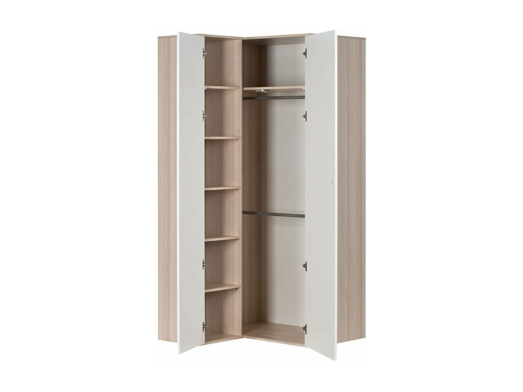 Armoire d'angle 6 Étagères et 2 Penderies - Lumenao MWOM60561