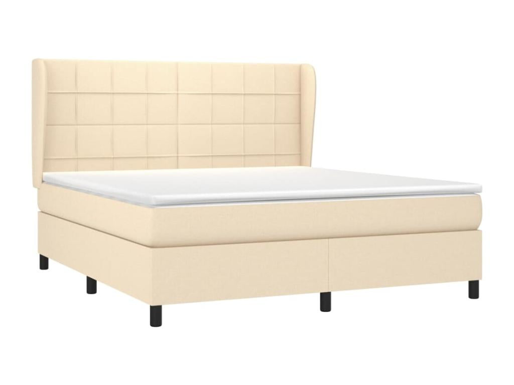 Lit à sommier tapissier avec matelas Crème 180x200 cm Tissu MCZW46978