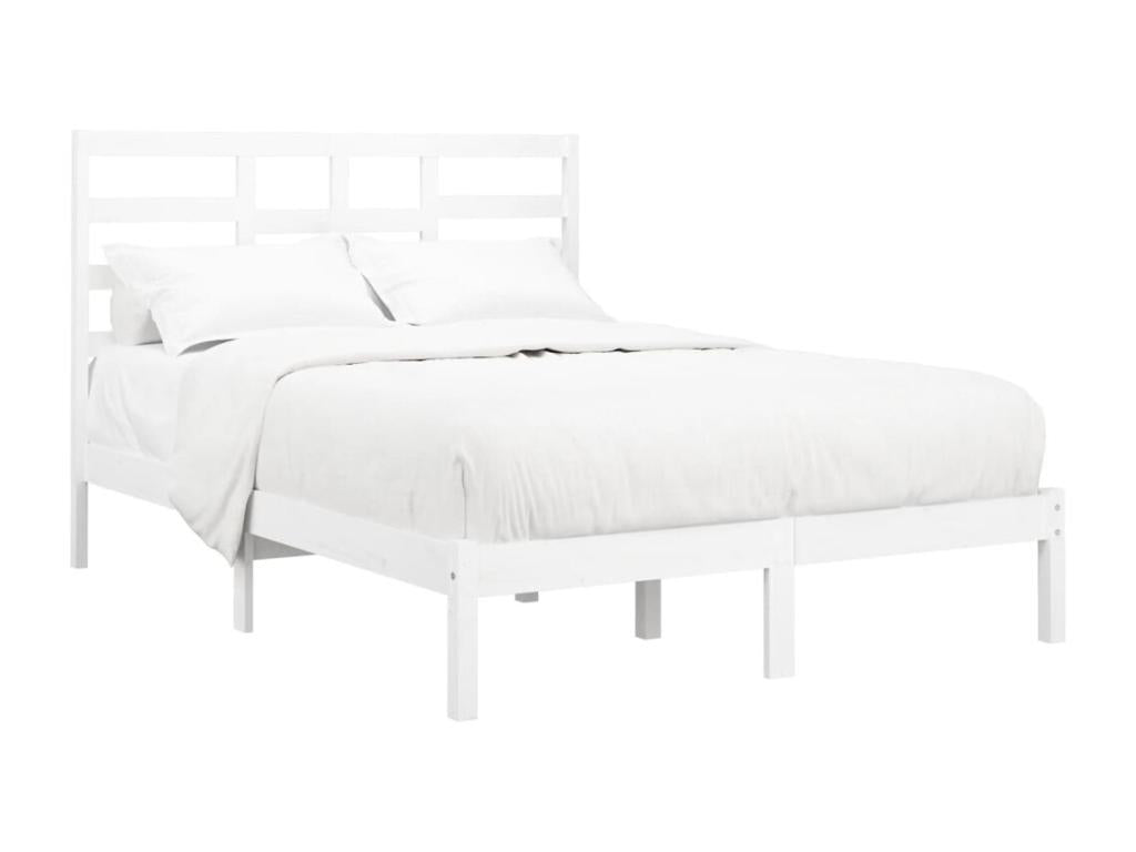 Cadre de lit sans matelas blanc bois massif 135x190 cm KXVS65060