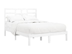 Cadre de lit sans matelas blanc bois massif 135x190 cm KXVS65060