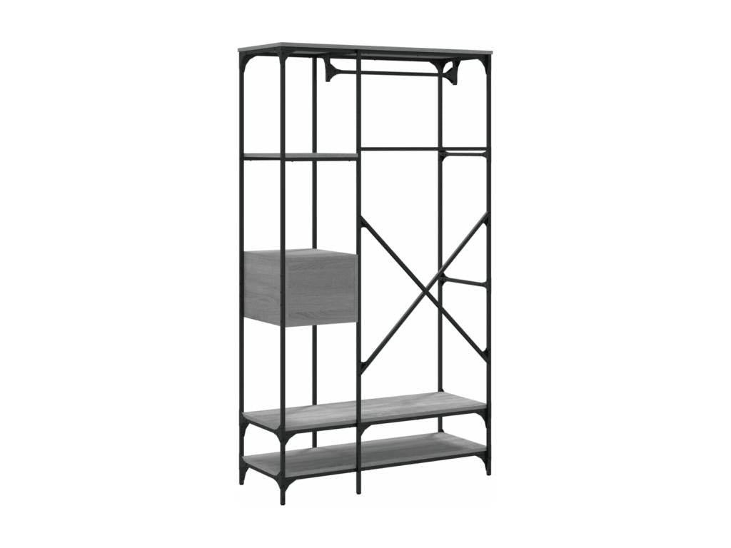 Armoire à tiroirs Ventoriq gris 100x40x180 bois d'ingénierie WXAQ18409