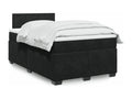 Sommier à Lumenao de lit avec matelas noir 120x190 cm velours PKQQ60784