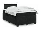 Sommier à Lumenao de lit avec matelas noir 120x190 cm velours PKQQ60784