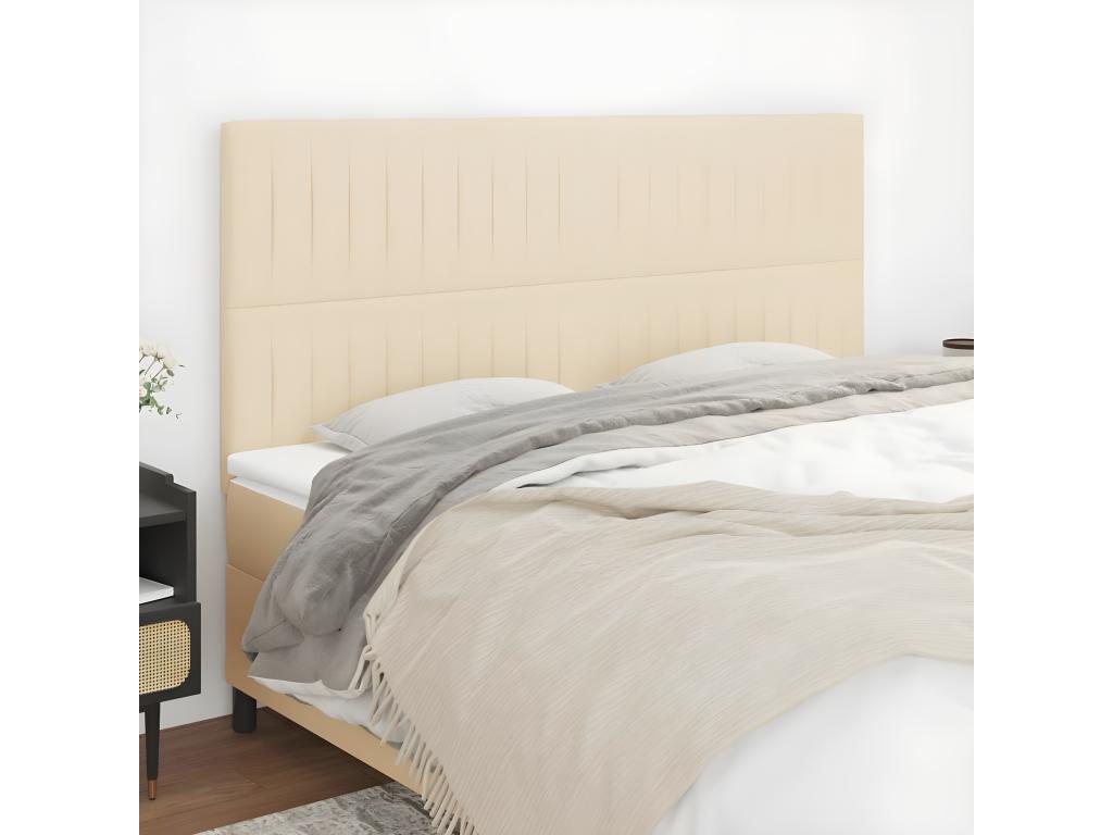 Têtes de lit 4 pièces Crème 100x5x78/88 cm Tissu QCIX72158