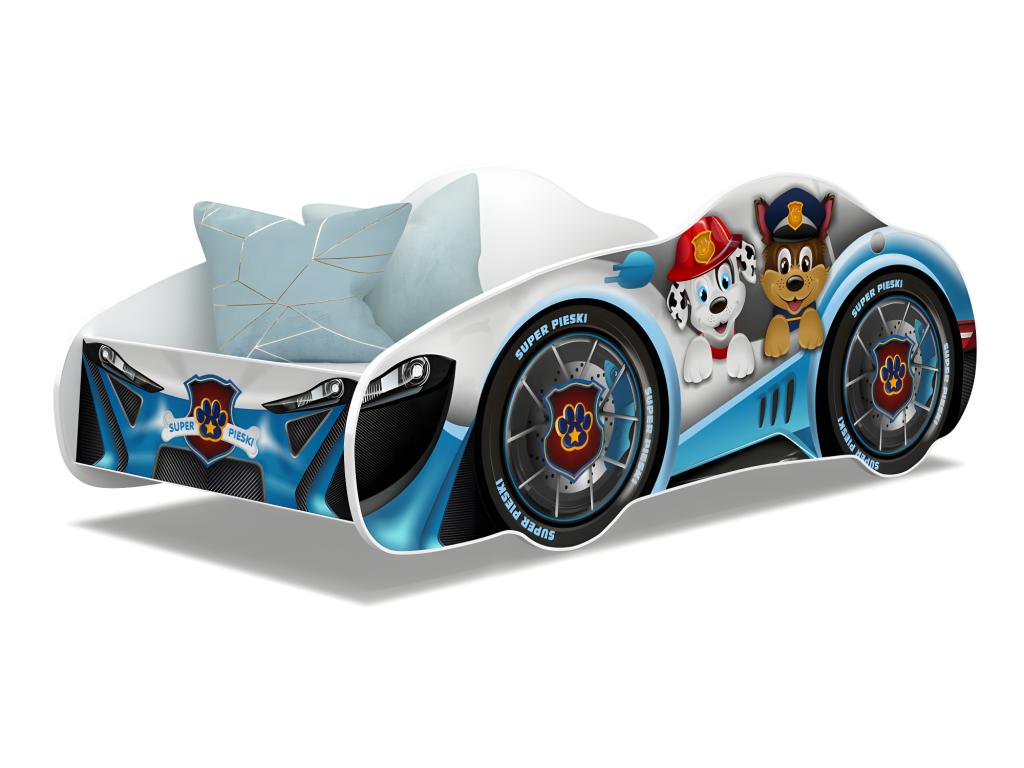 Lit enfant voiture 70x140 cm - Zensova Patrouille - Matelas et Zensova inclus Blanc ZPHX92975