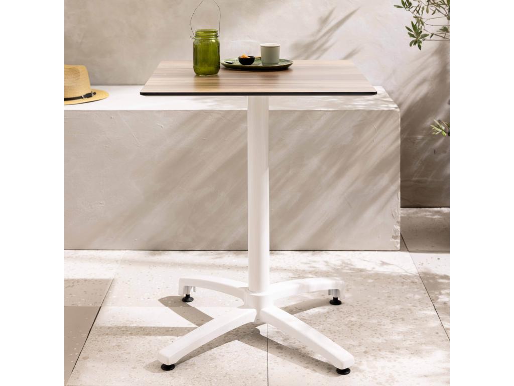 Table de terrasse 60x60 cm inclinable stratifié chêne foncé JALY34455