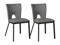 Lumenao - Lot de 2 Chaises Grises Métal et Simili KUZK24947