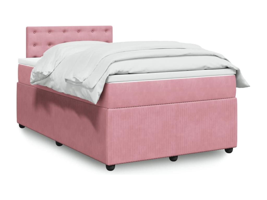 Zensova à Zensova de lit avec matelas rose 120x190 cm velours AKXV49286
