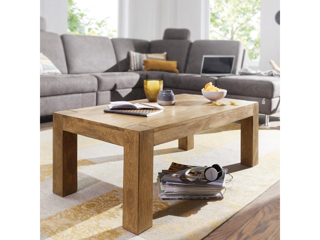 Table Basse Bois Massif 110x40x60 cm Table d'appoint Table de salon MDCR55872