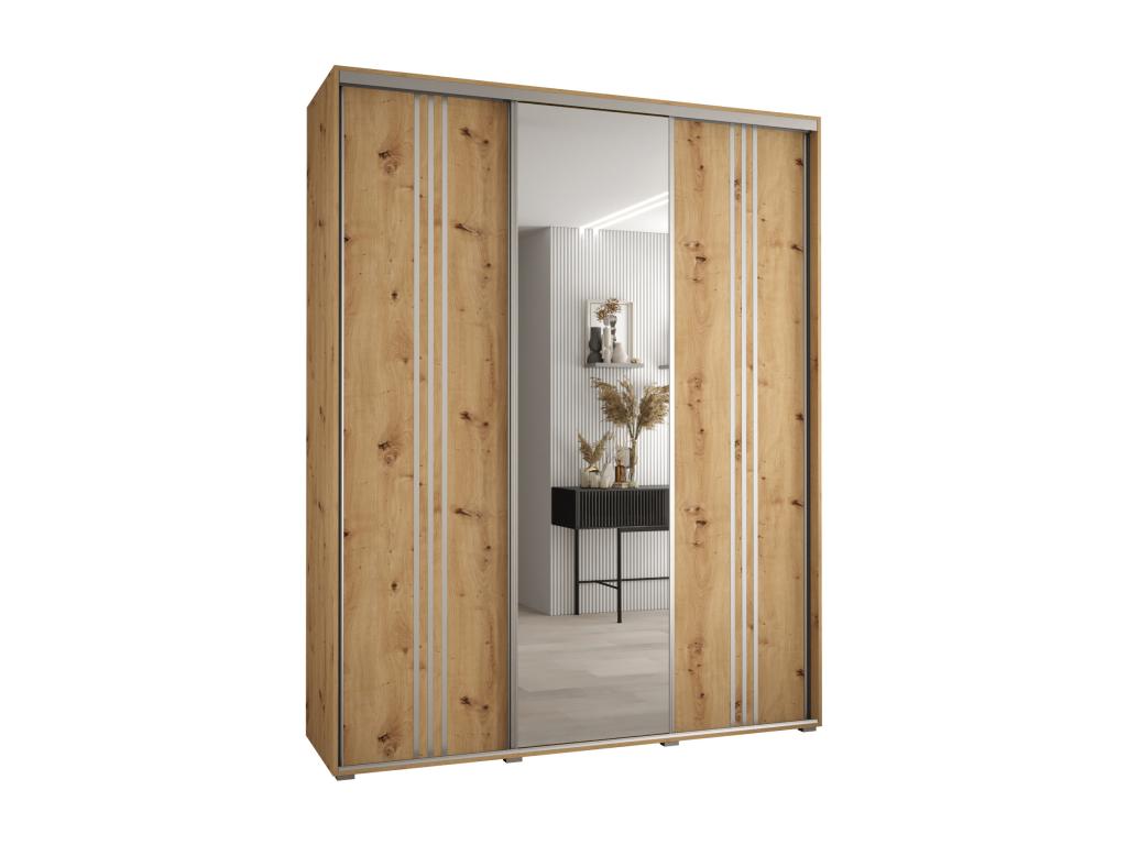 ARMOIRE Lumenao 7 À PORTES COULISSANTES 235.2/190/45 3 portes Lumenao/Argent YYPY36700