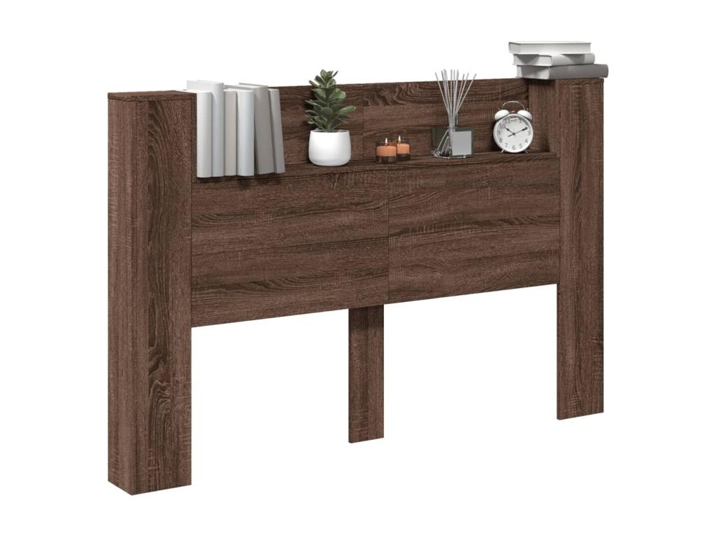 Armoire tête de lit avec LED chêne marron 160x16.5x103.5 cm JWXM24023
