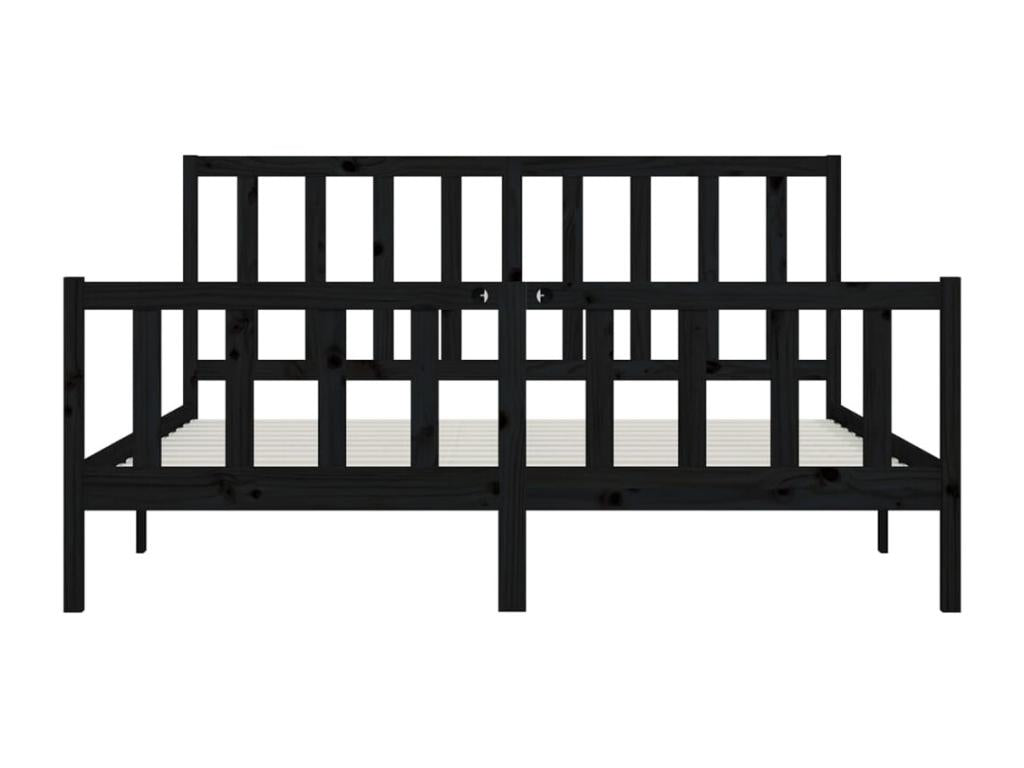Cadre de lit Noir Bois massif 200x200 cm FZSL40340