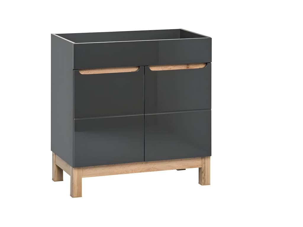 Meuble sous lavabo de salle de bain avec pieds - Zensova Brillant - L60-H84-P45.5 - Zensova RWUR64173