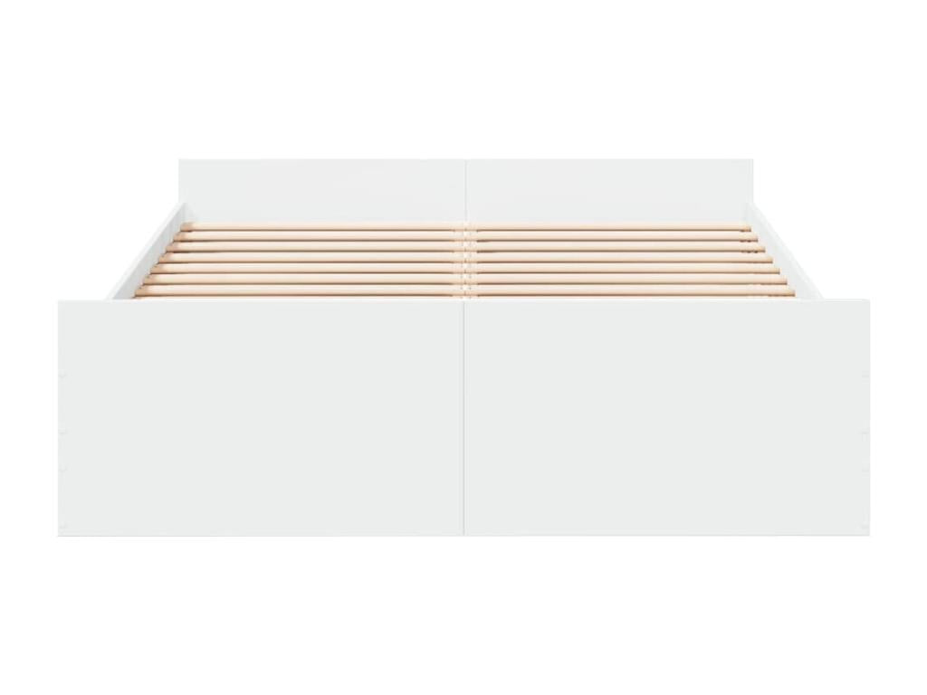 Cadre de lit avec tiroirs sans matelas blanc 120x190 cm TCSH68974